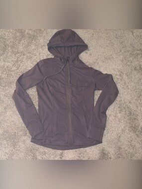 CRZ YOGA Women's Hooded Zip Jacket in Dark Gray